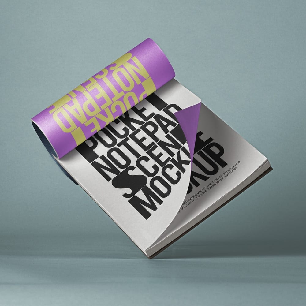 Pocket PSD Notepad Mockup Scene