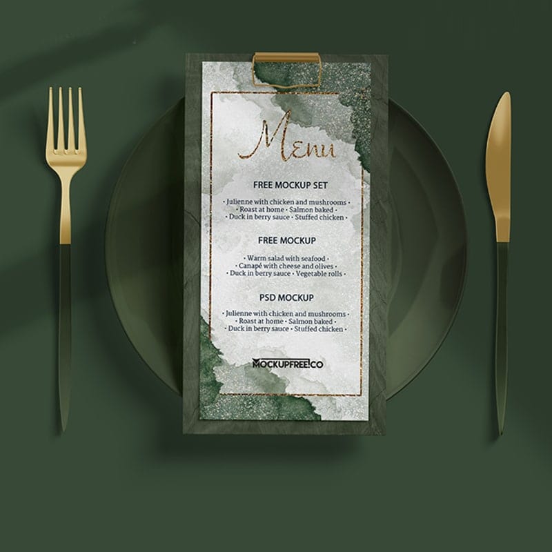 Restaurant Menu Free PSD Mockups