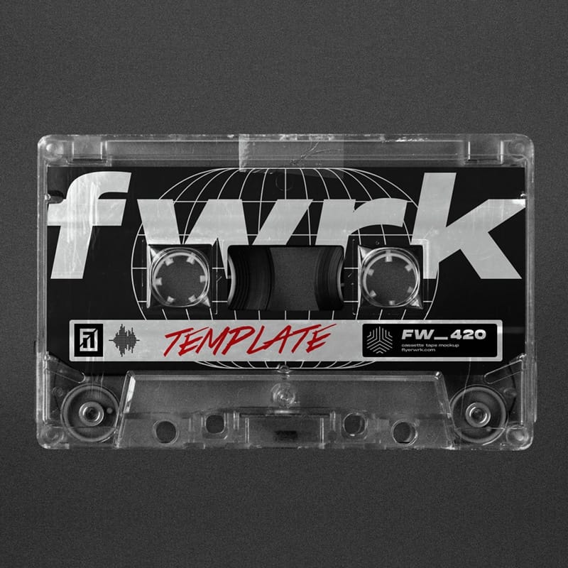 Retro Cassette Tape Mockup