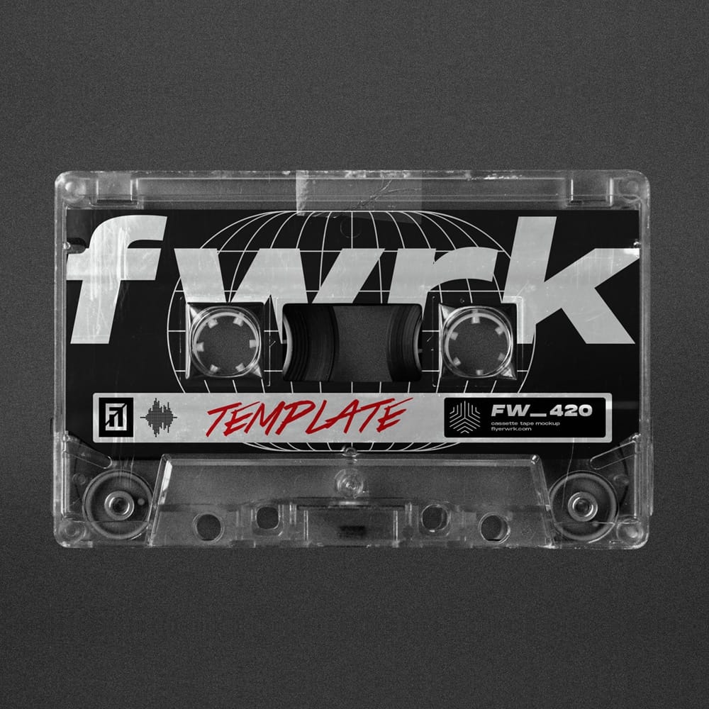 Retro Cassette Tape Mockup