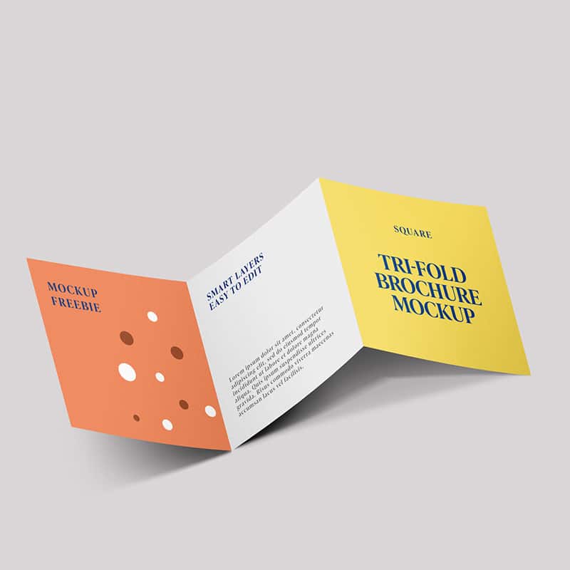 Square Trifold Brochure Mockup