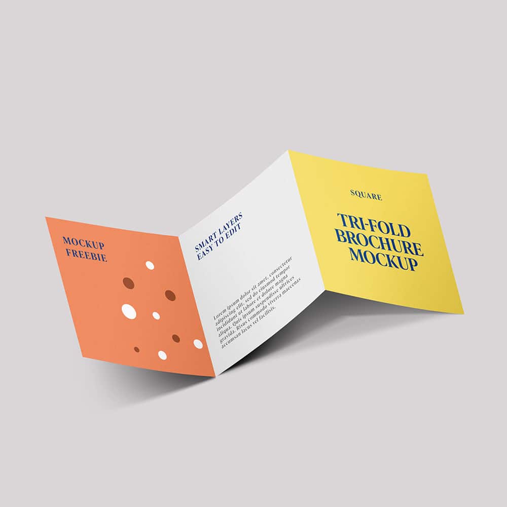 Square Trifold Brochure Mockup