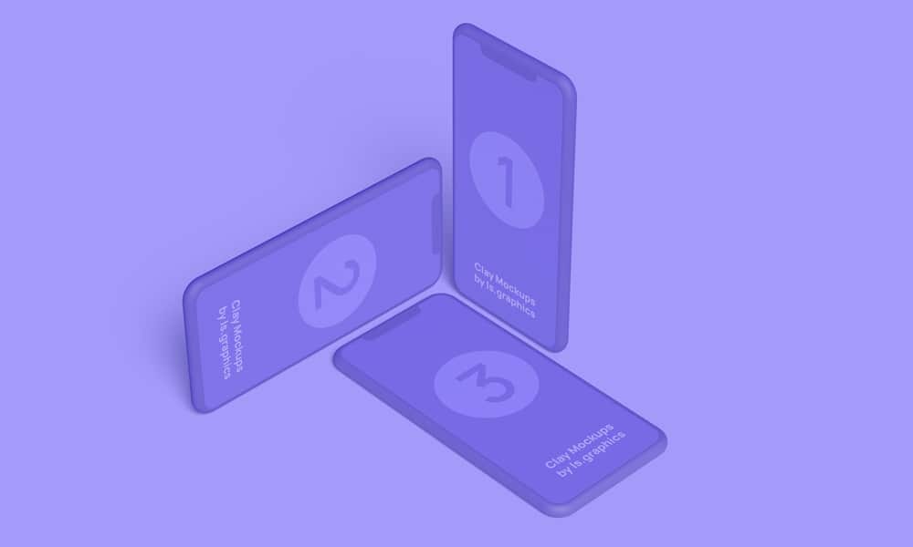 Three iPhone Clay Mockups