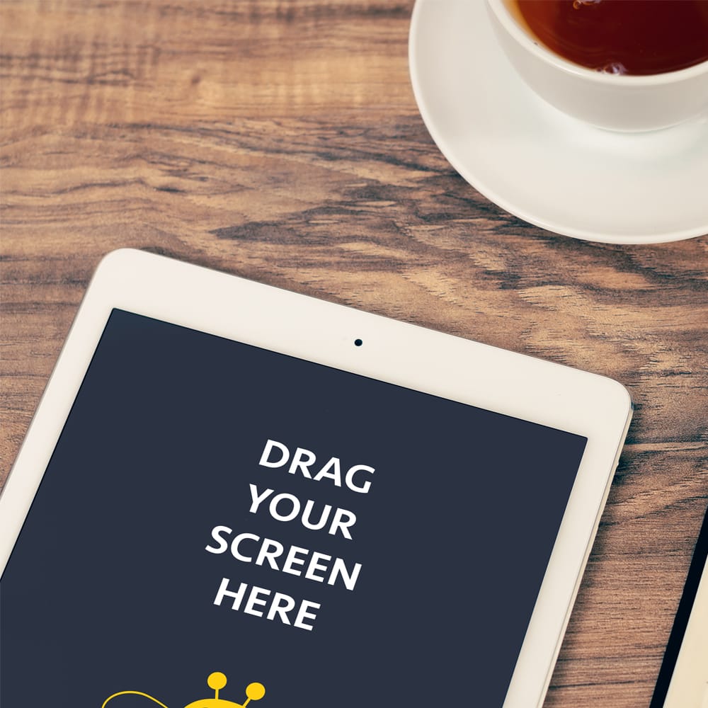 iPad on the Table Mockup PSD