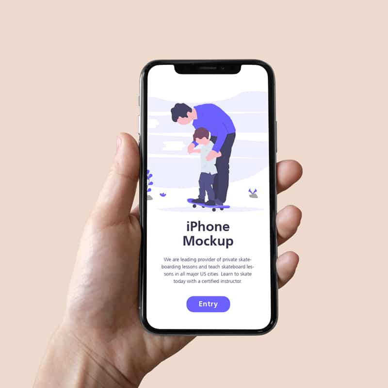 iPhone in Hand Mockup