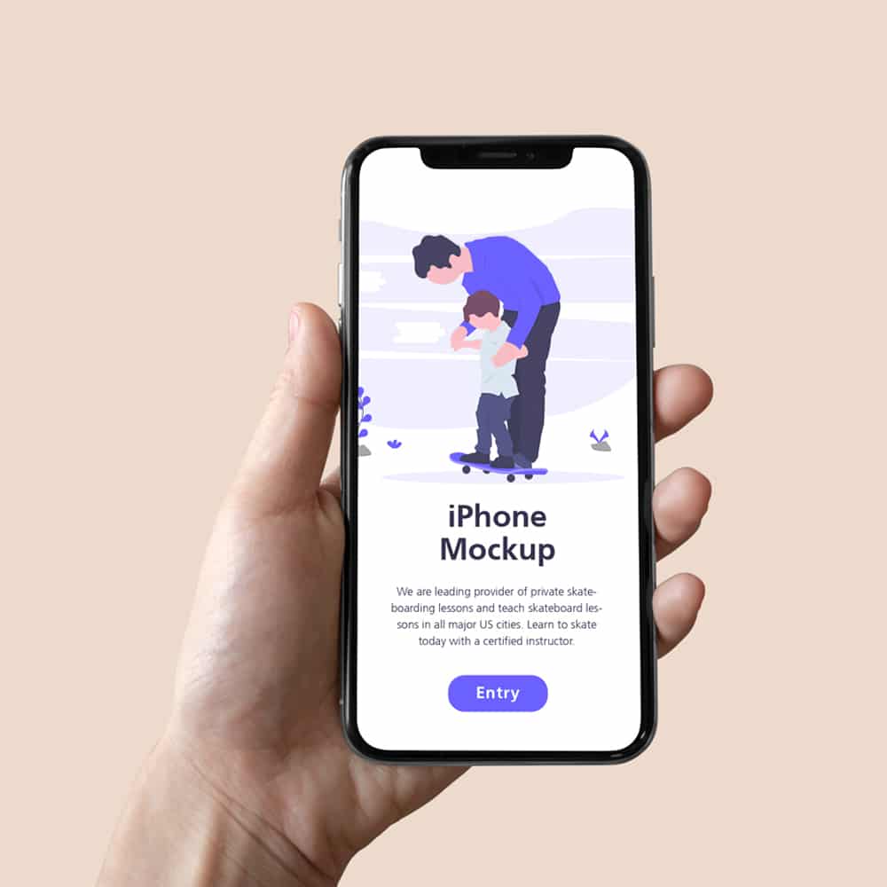 iPhone in Hand Mockup