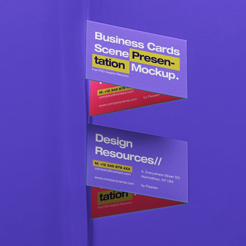 Business Card PSD Scene Mockup Set