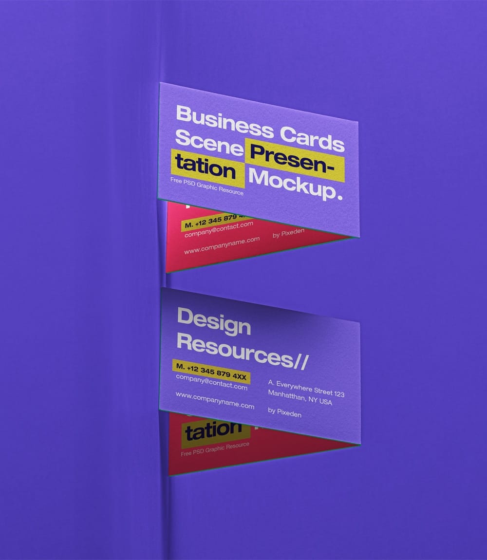 Business Card PSD Scene Mockup Set