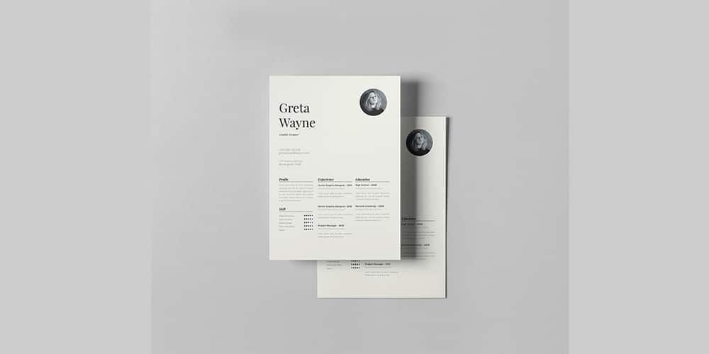 Clean Resume Templates for Graphic Designer