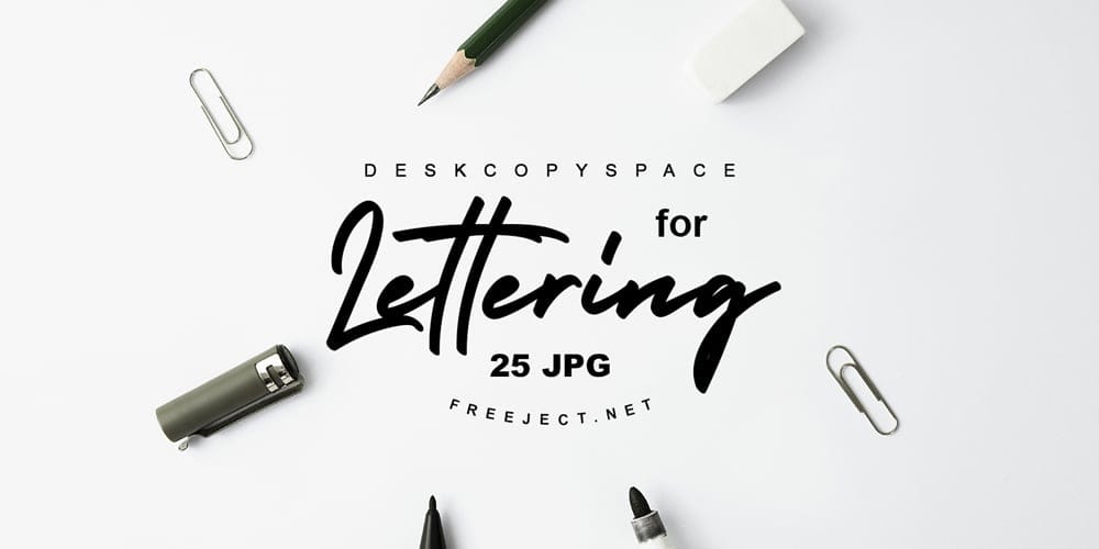Desk Copyspace for Lettering Mockups