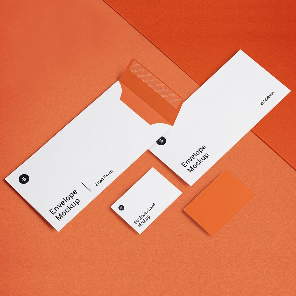 Envelope and Business Card Mockups