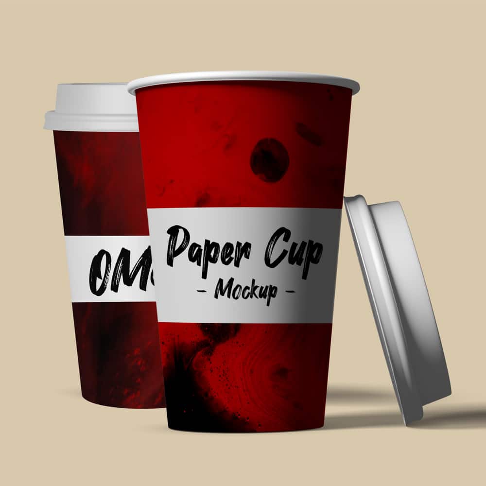 Free 2 Paper Cup Mockup