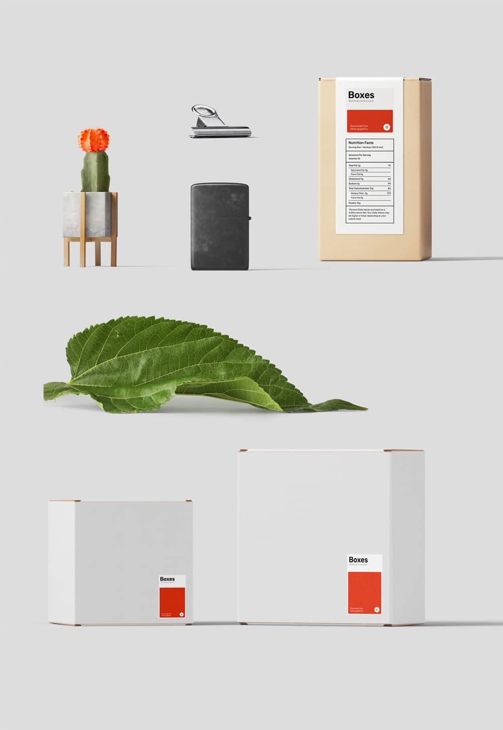 Free Beautiful Boxes Mockup Scene