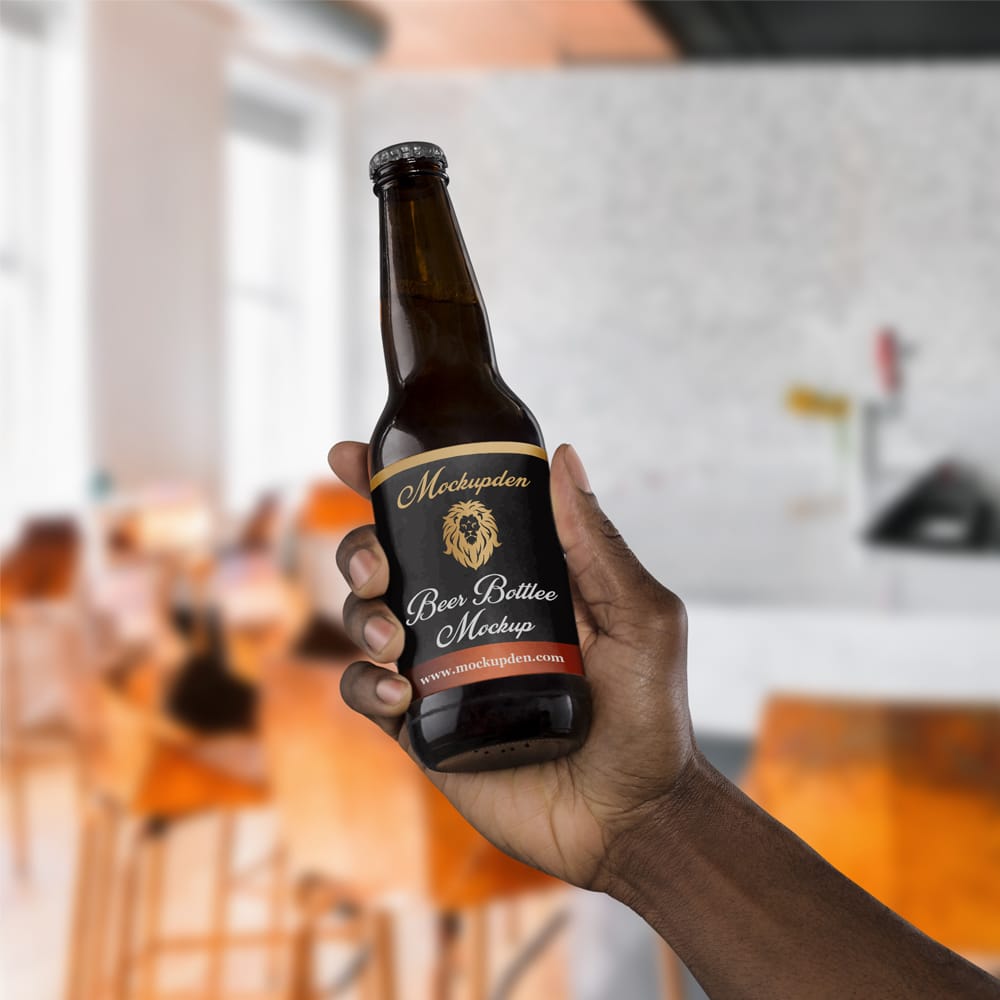 Free Beer Labeling Mockup PSD Template