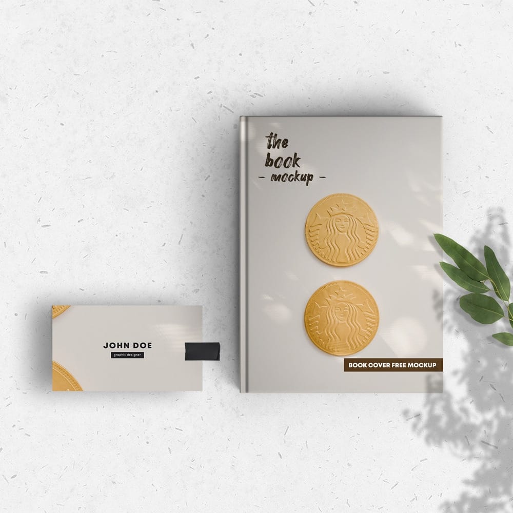 Free Book Cover & Card Mockup PSD