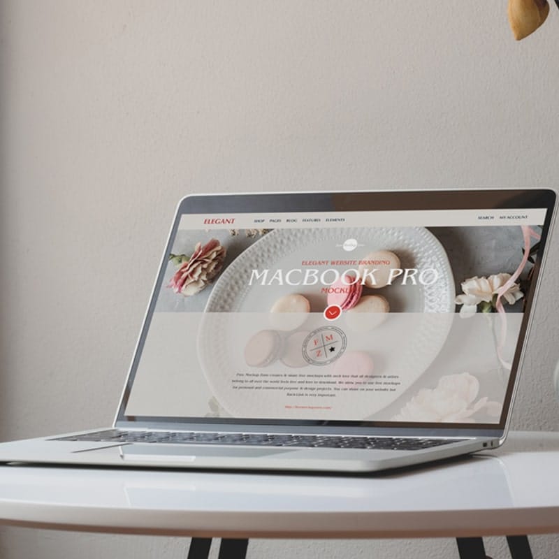 Free Elegant Website Branding MacBook Pro Mockup