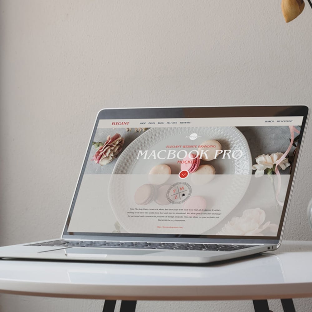 Free Elegant Website Branding MacBook Pro Mockup