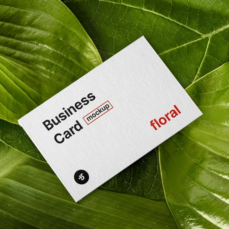 Free Floral Business Card Mockup