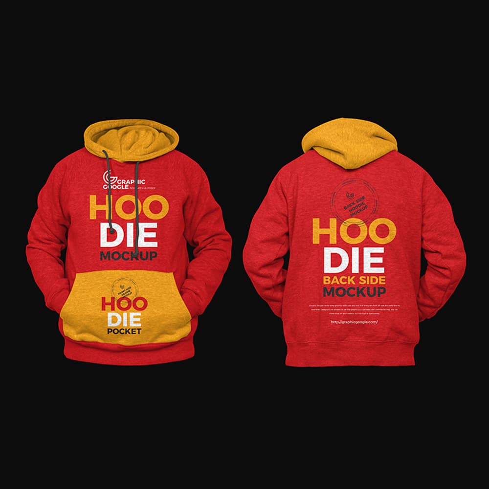 Free Front and Back Hoodie Mockup