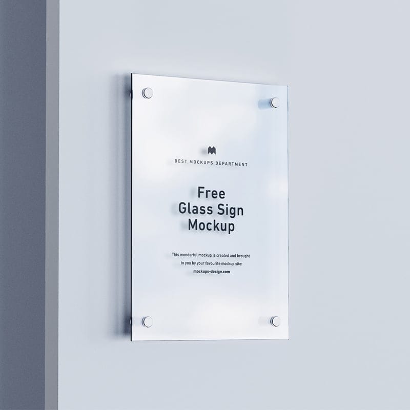 Free Glass Sign Mockup