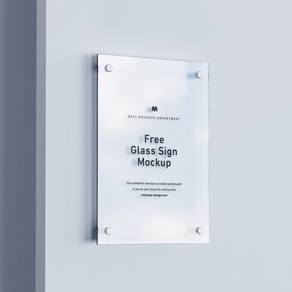 Free Glass Sign Mockup