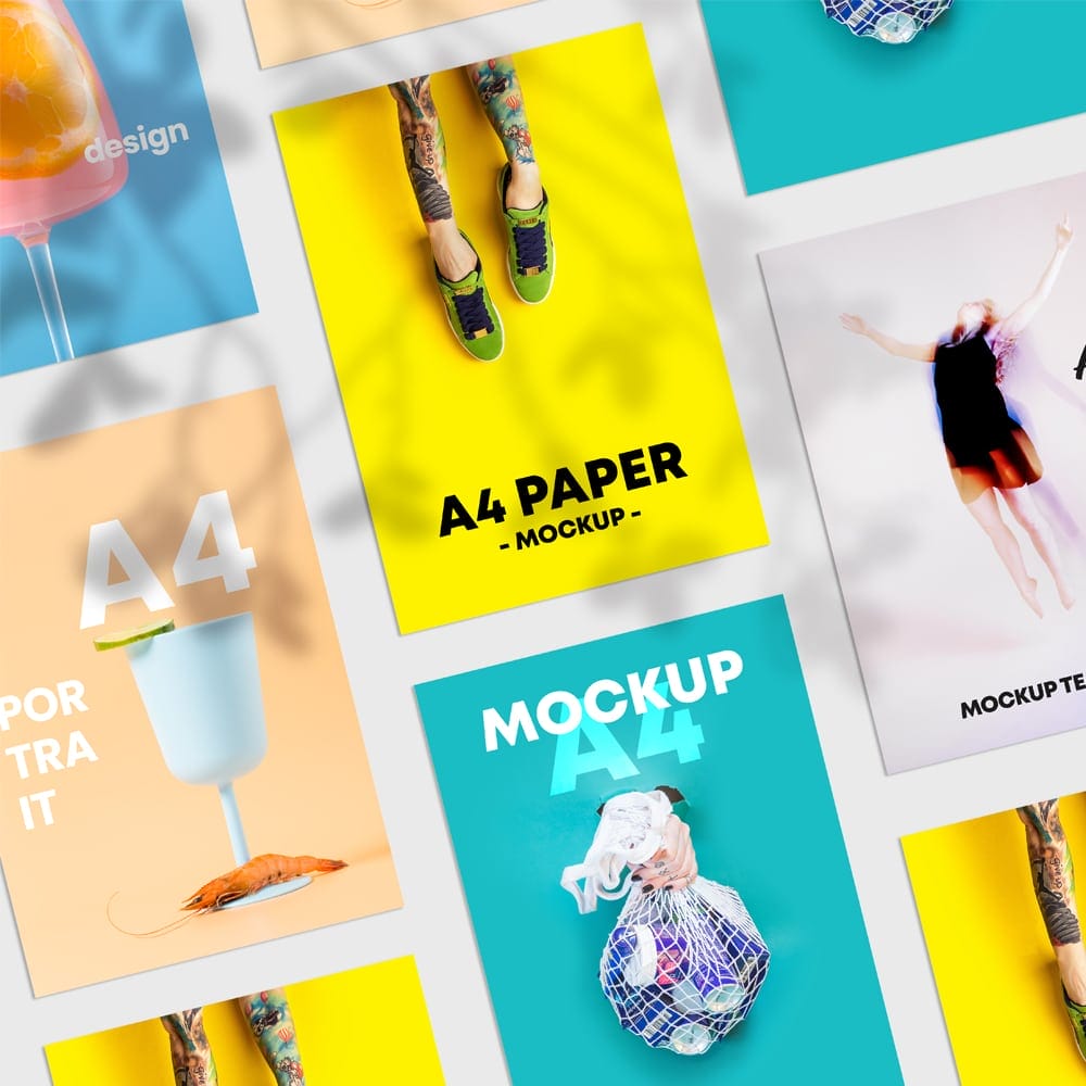 Free Grid Flyers Mockup PSD