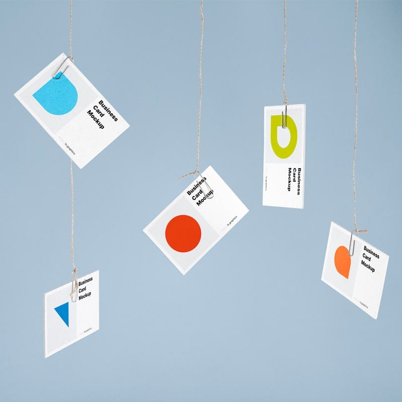 Free Hanging Business Card Mockups