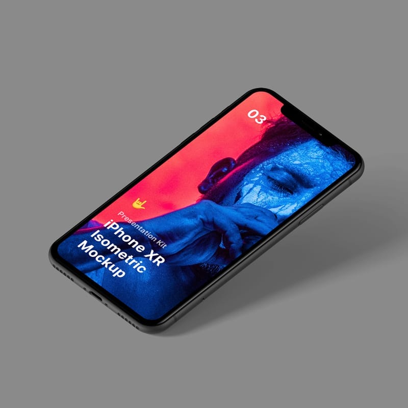 Free Isometric iPhone XR Mockup