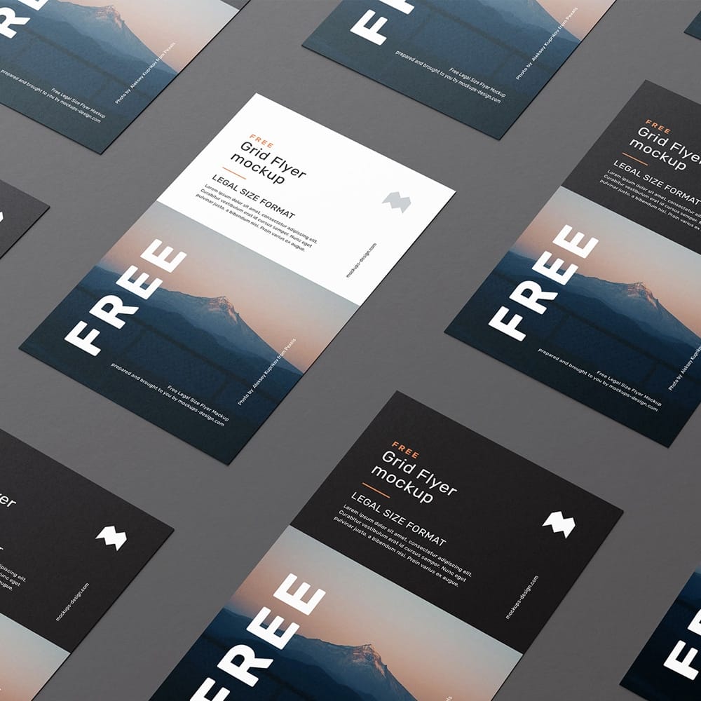 Free Legal Size Flyer Grid Mockup