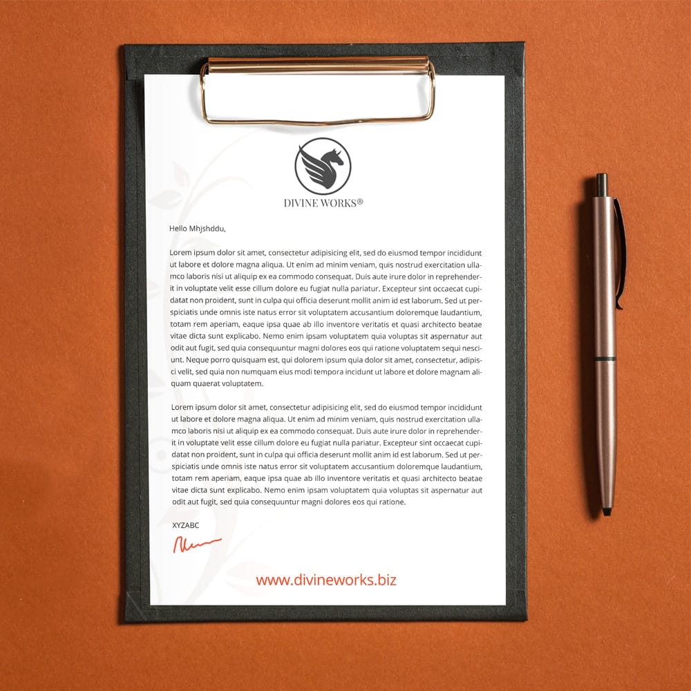 Free Letterhead On Clipboard Mockup PSD