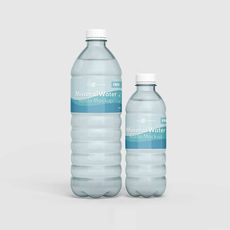 Free Mineral Water Bottle Mockup in PSD