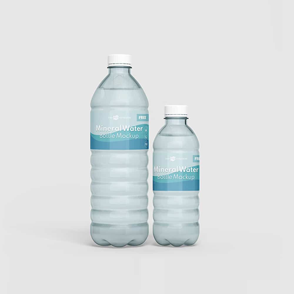 Free Mineral Water Bottle Mockup in PSD