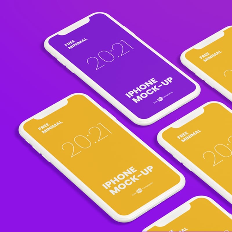 Free Minimal iPhone Mockups in PSD