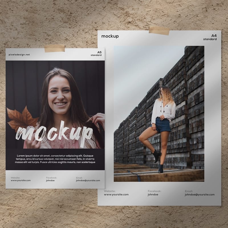 Free Moodboard Papers Kit Mockup