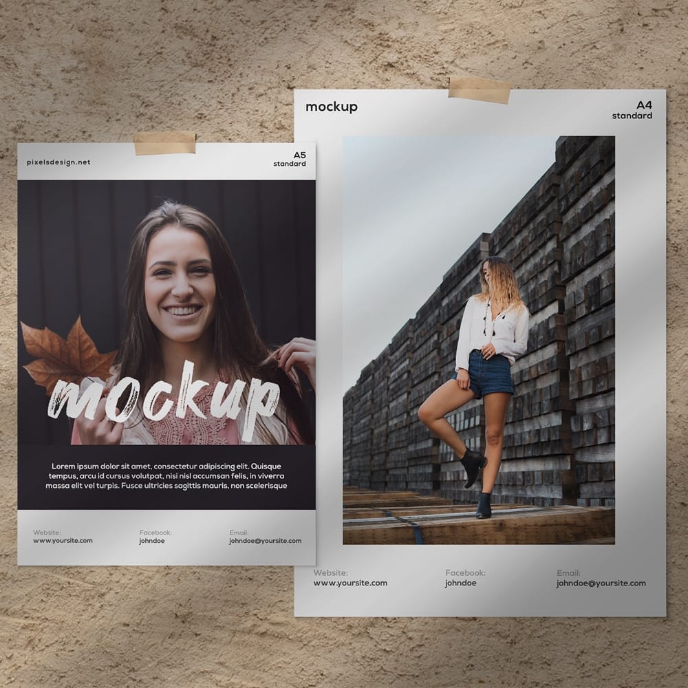 Free Moodboard Papers Kit Mockup