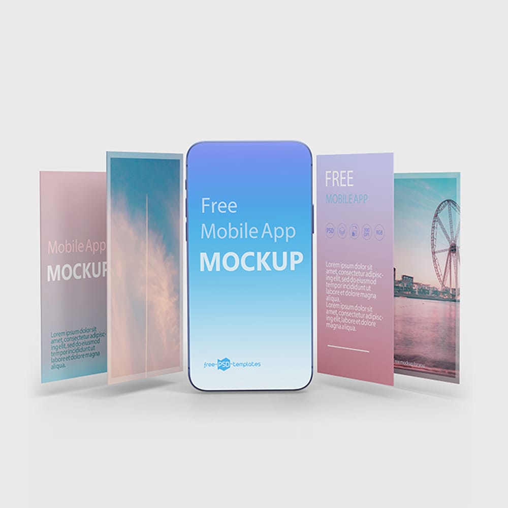 Free PSD Mobile App Mockup Templates