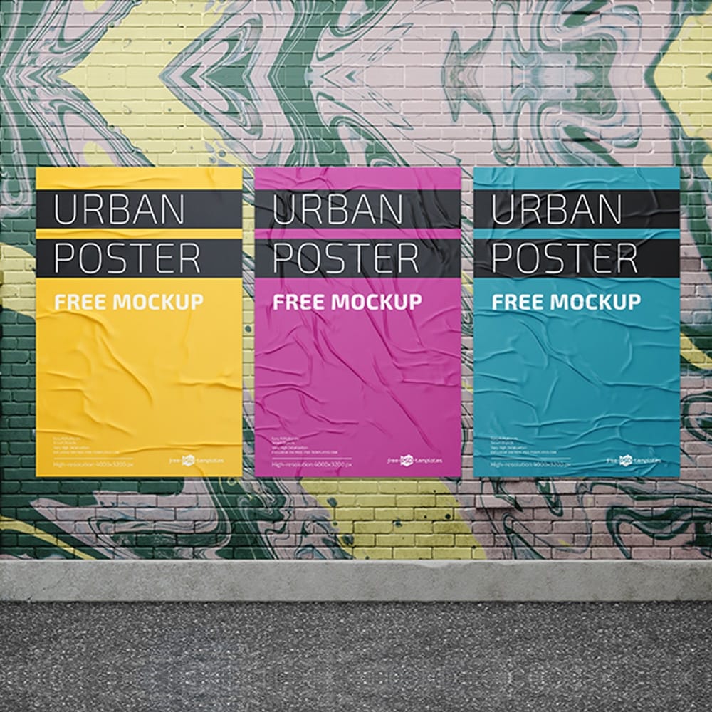 Free PSD Urban Poster Mockup Templates