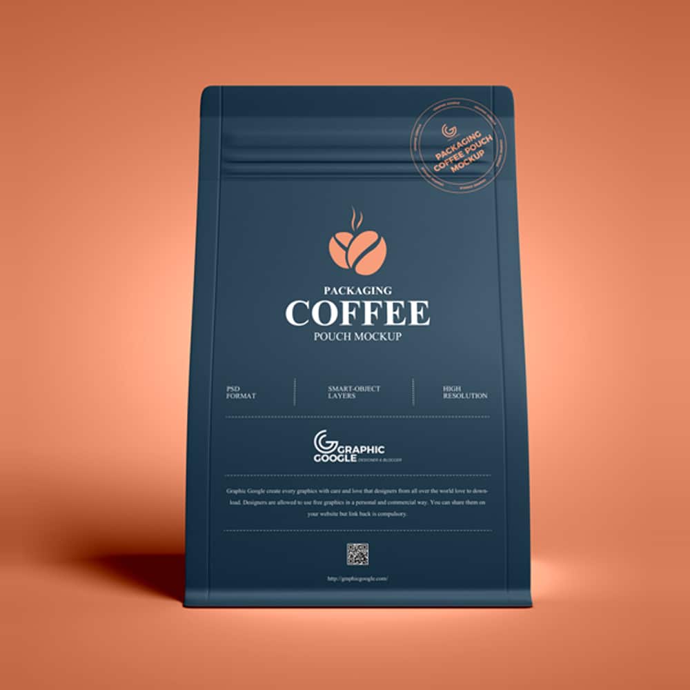 Free Packaging Coffee Pouch Mockup