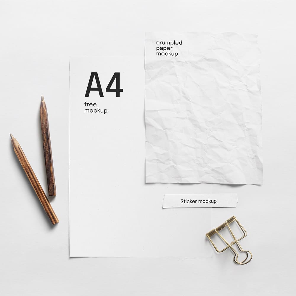 Free Paper Composition Mockup