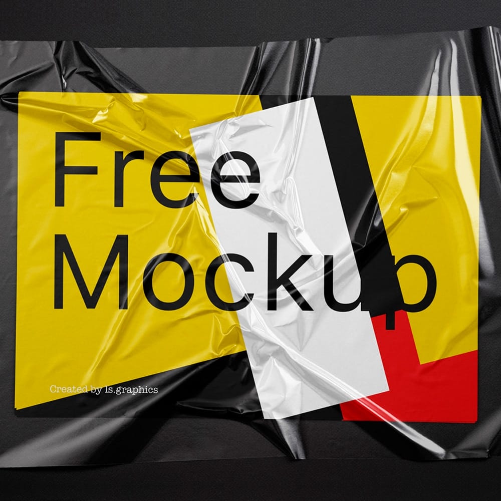 Free Plastic Wrinkled Reflections Mockup