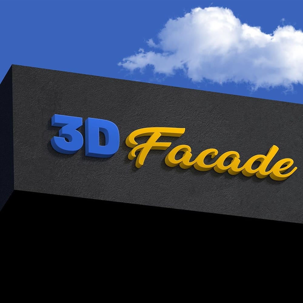 Free Shop Facade 3D Logo Mockup PSD