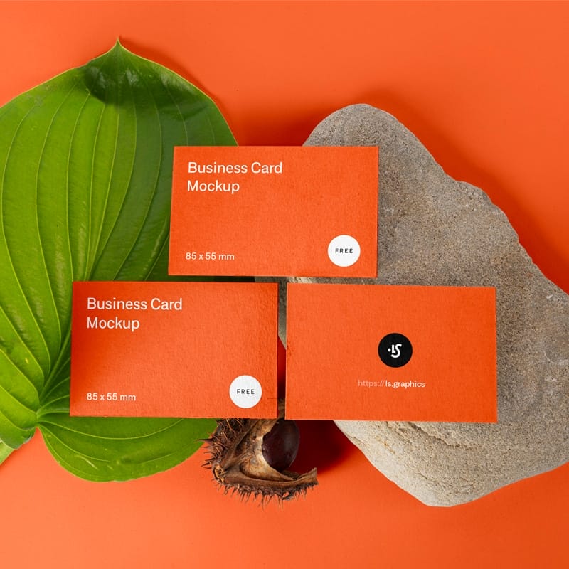 Free Three Business Cards Mockups