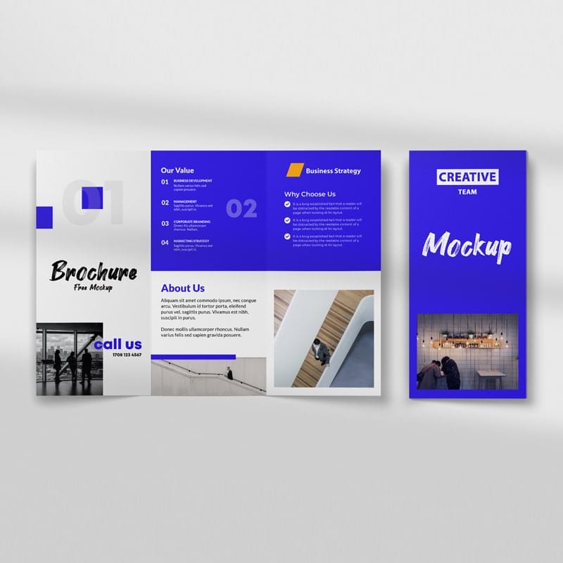 Free Tri-Fold Brochure Mockup PSD