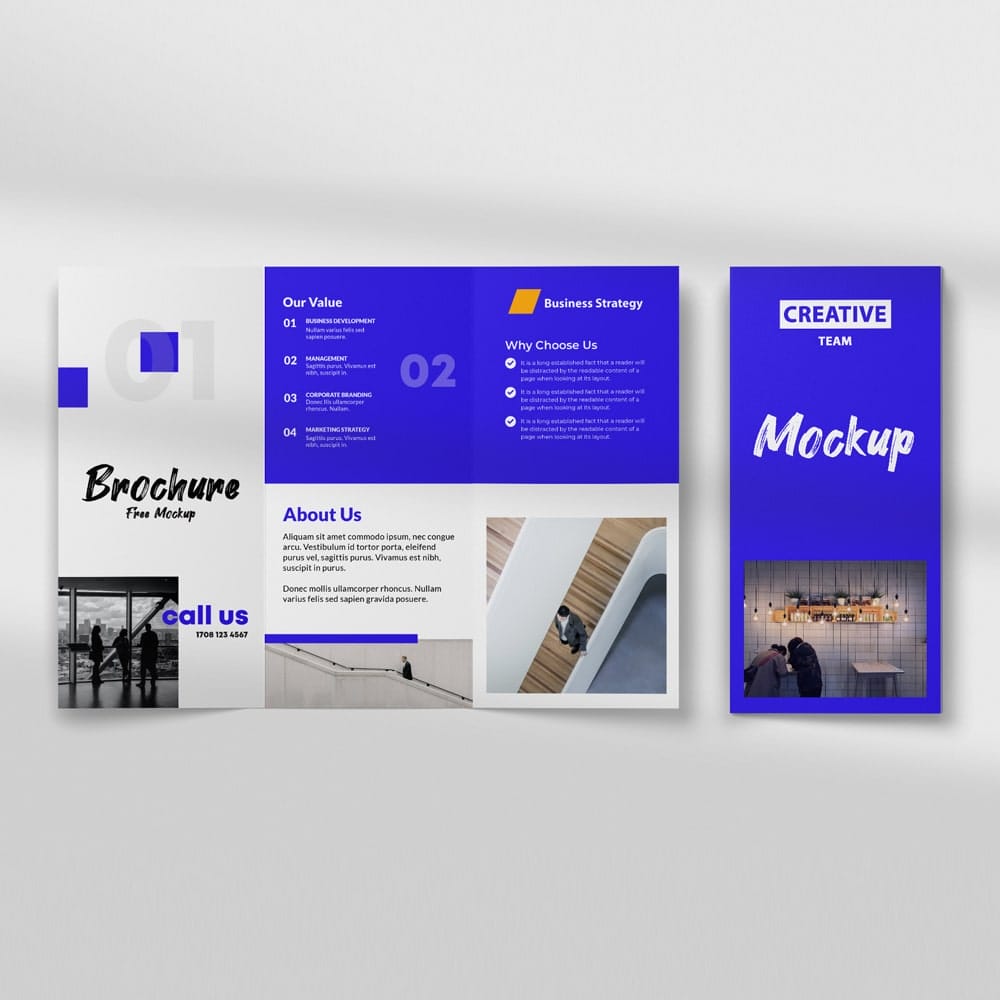 Free Tri-Fold Brochure Mockup PSD