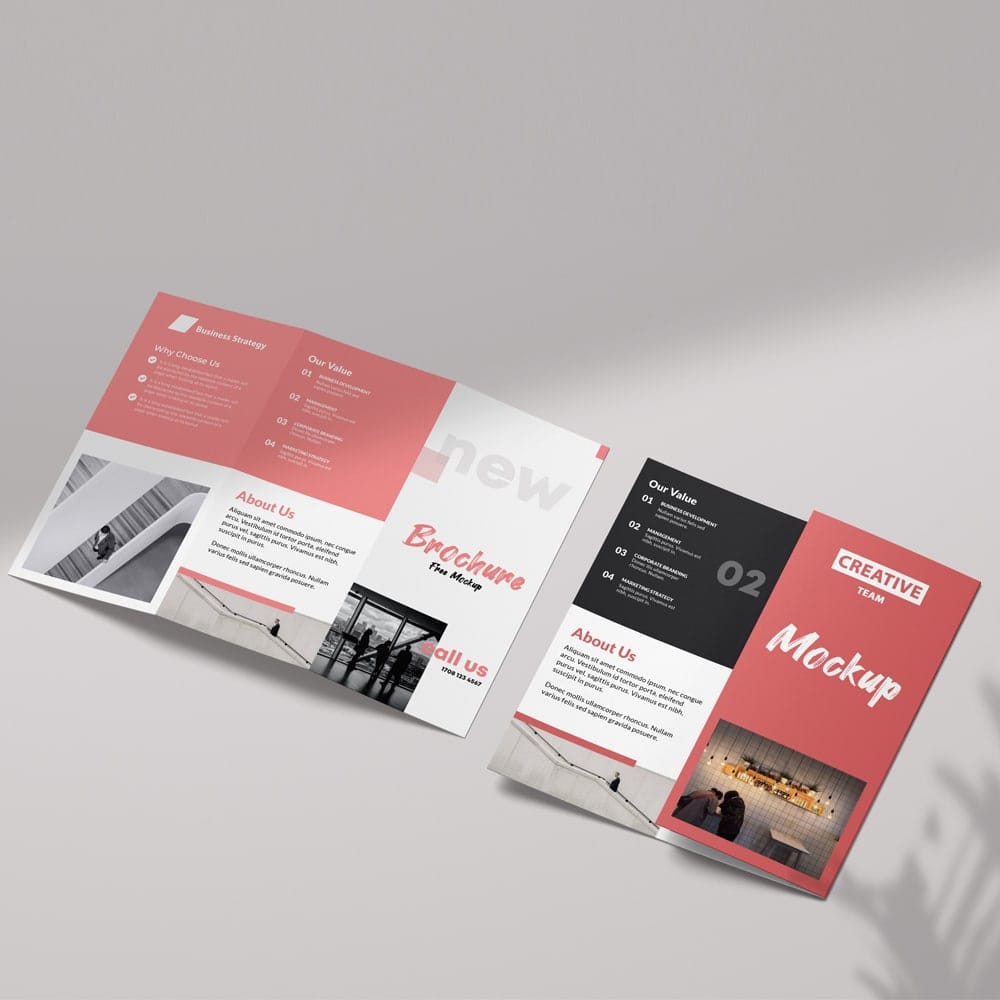 Free Tri-Fold Brochure Mockup