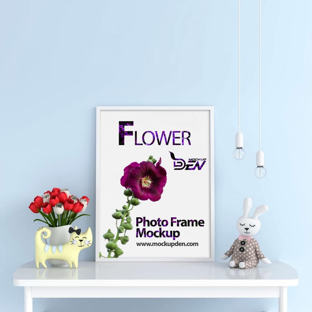 Free Vertical Photo Frame Mockup