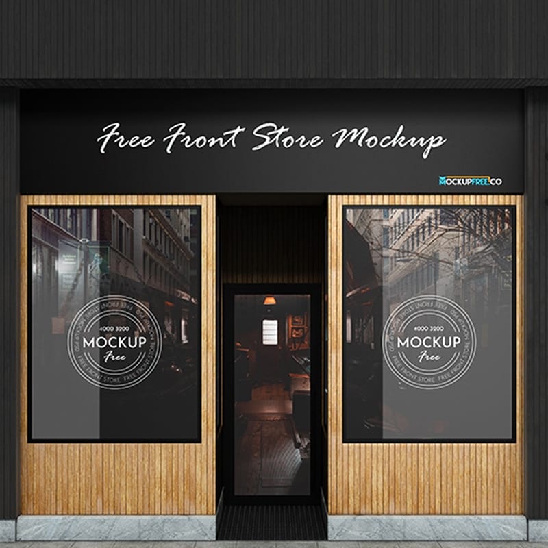 Free Front Store Mockup PSD