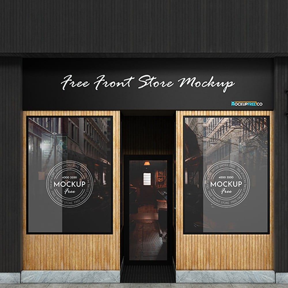 Free Front Store Mockup PSD