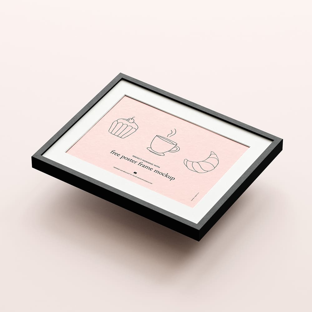 Free Horizontal Poster Frame Mockup