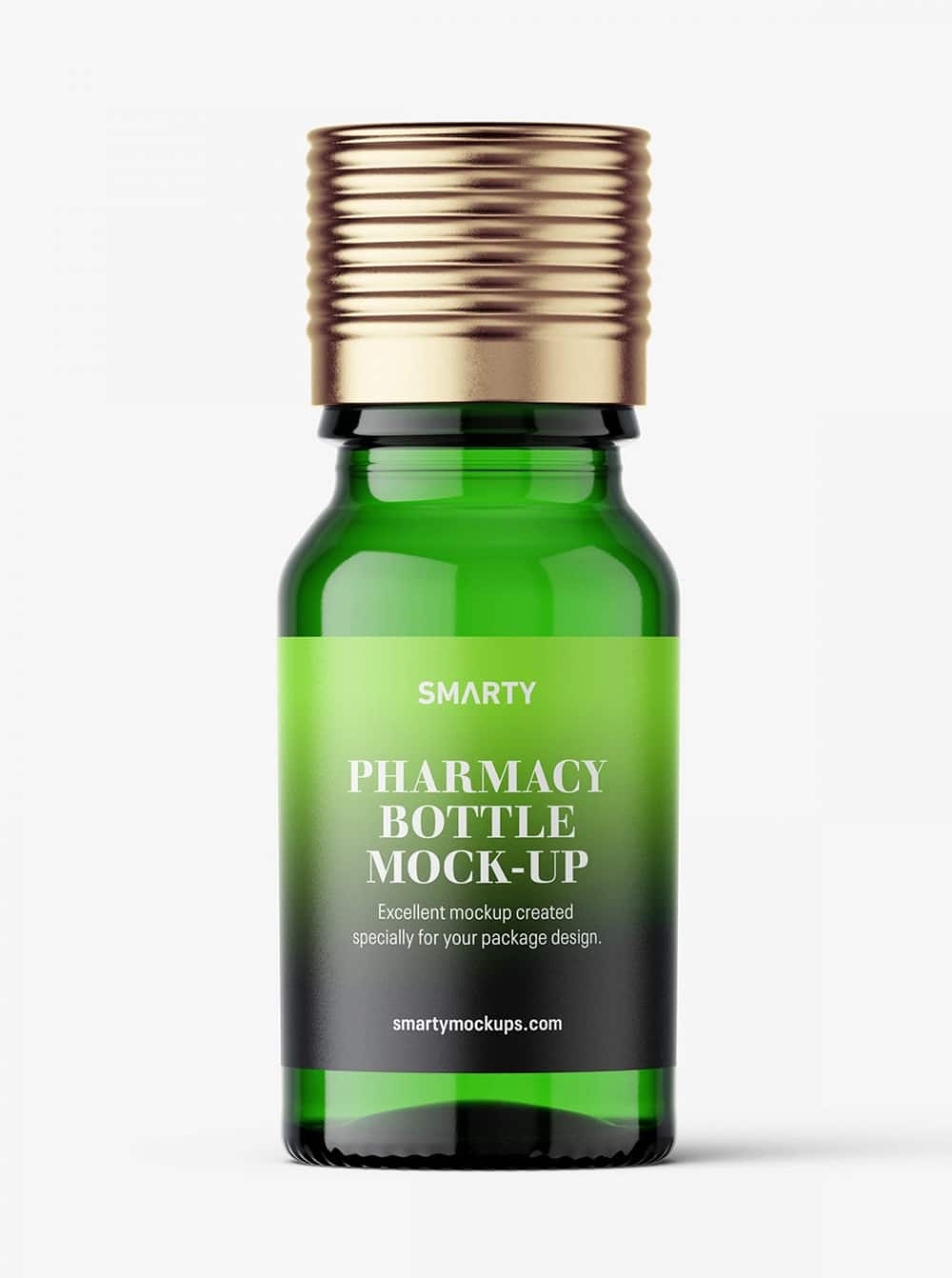 Green Pharmaceutical Bottle With Silver Cap